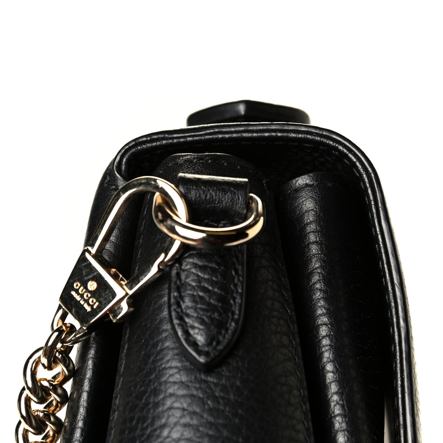 Dollar Calfskin Interlocking G Top Handle Shoulder Bag Black