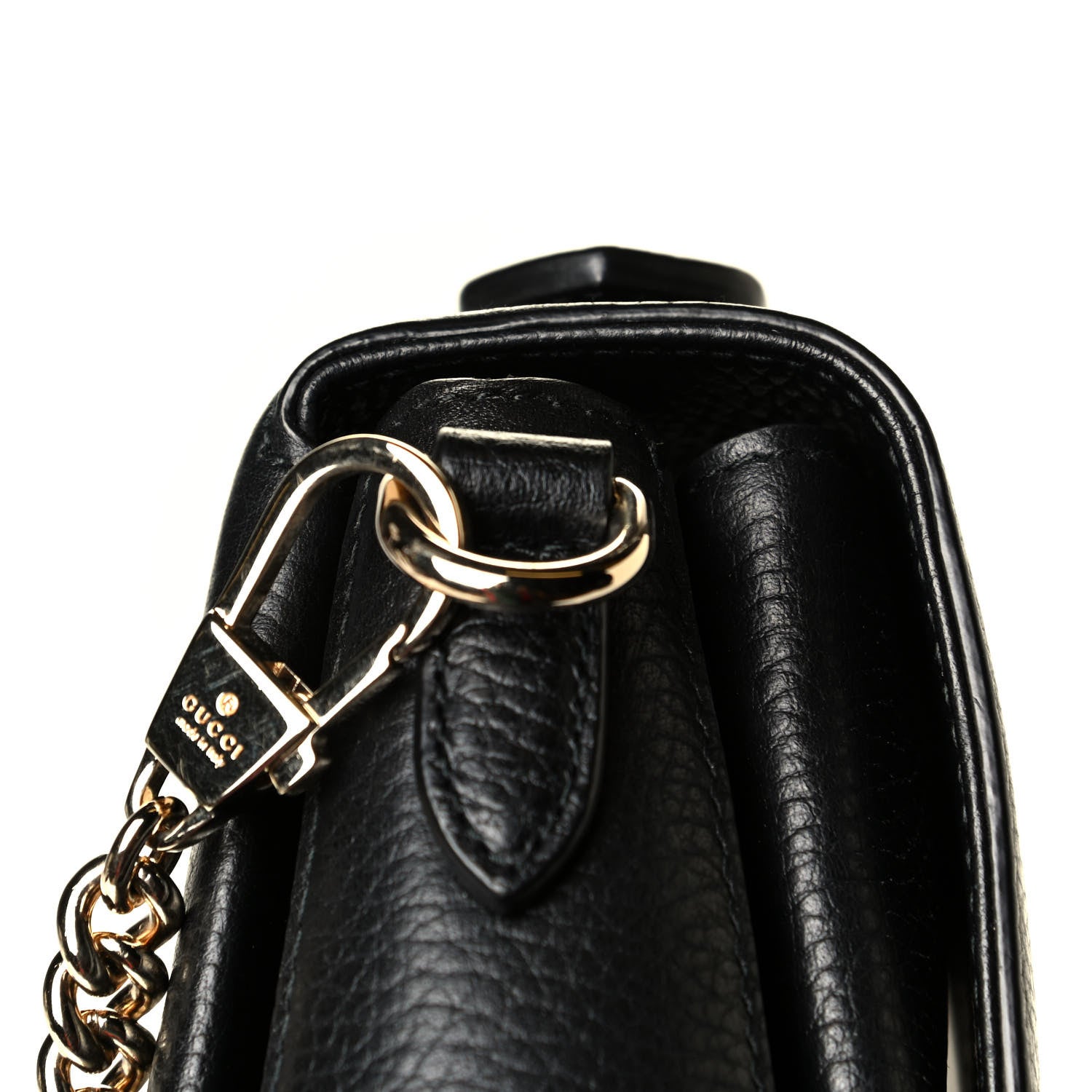 Gucci Dollar Calfskin Interlocking G Top Handle Shoulder Bag Black 8 of 8