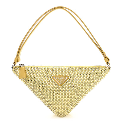 Prada Satin Crystal Triangle Pouch Ananas 1 of 11