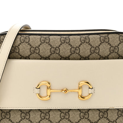 Gucci GG Supreme Monogram Small Horsebit 1955 Shoulder Bag Beige Mystic White 9 of 14