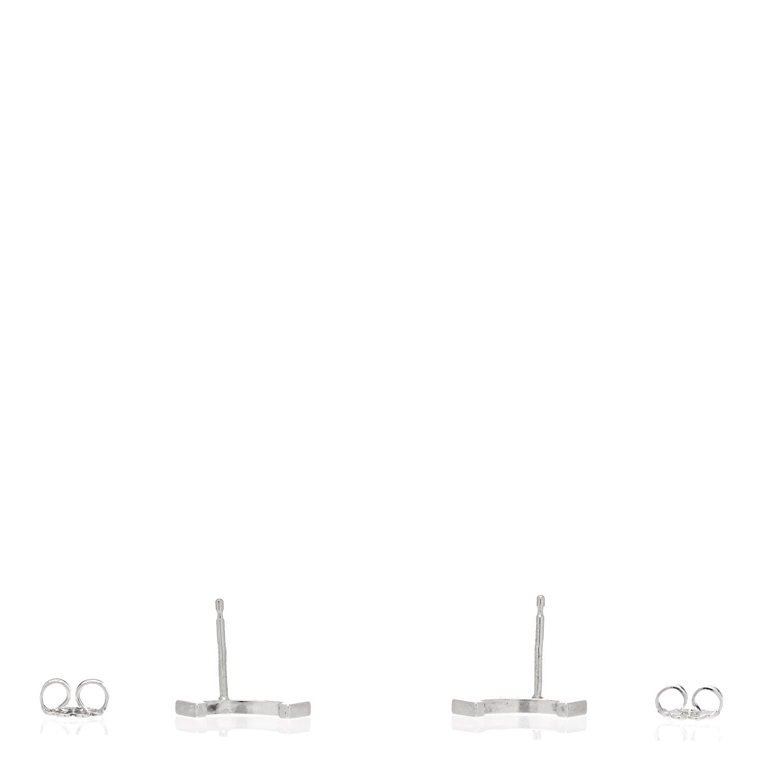 Tiffany Sterling Silver T Smile Stud Earrings 3 of 6