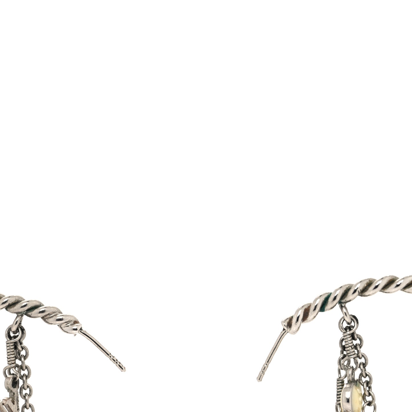 Sweet Monogram Creole Hoop Earrings Silver