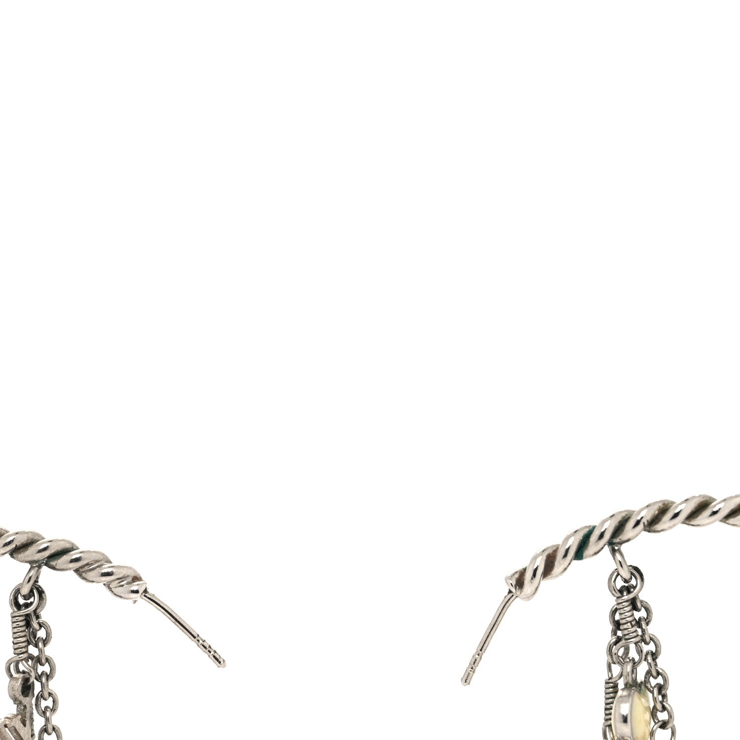 Louis Vuitton Sweet Monogram Creole Hoop Earrings Silver 3 of 4