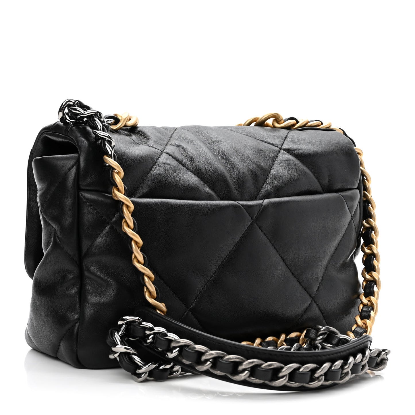 Lambskin Quilted Medium Chanel 19 Flap Black