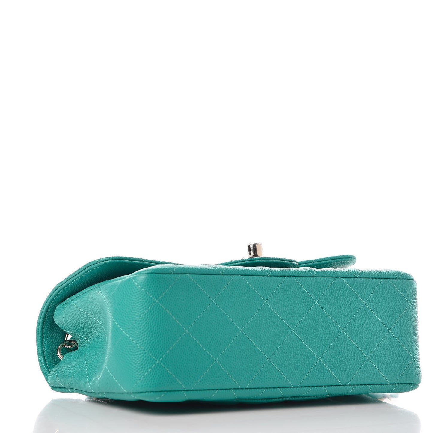 Caviar Quilted Mini Rectangular Flap Turquoise