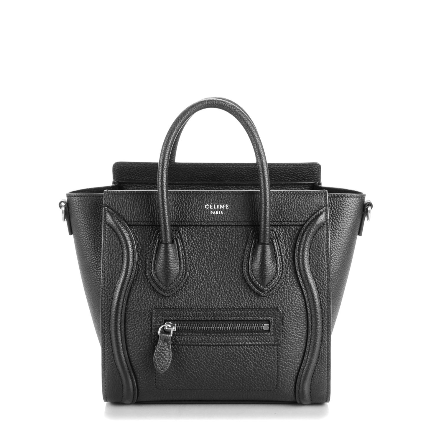 Drummed Calfskin Nano Luggage Black
