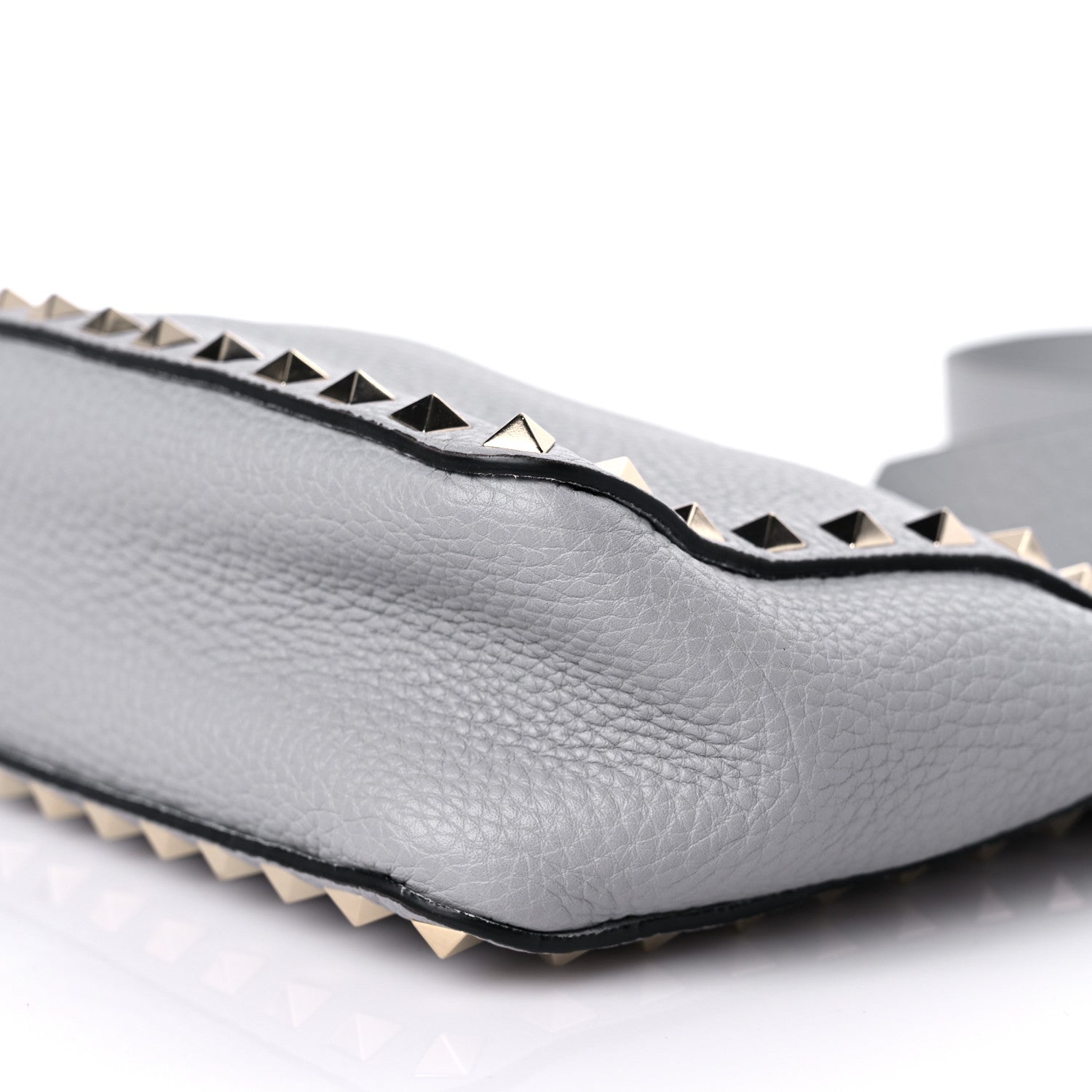 Valentino Garavani Pebbled Calfskin Mini Rockstud Flip-Lock Messenger Bag Pastel Grey 8 of 8
