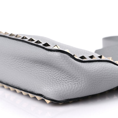 Valentino Garavani Pebbled Calfskin Mini Rockstud Flip-Lock Messenger Bag Pastel Grey 8 of 8