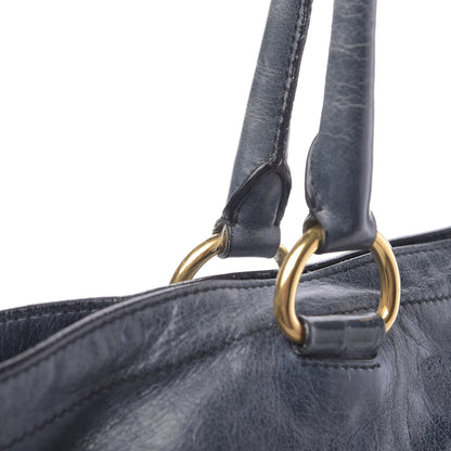 Prada Vitello Shine Tote Denim 14 of 21