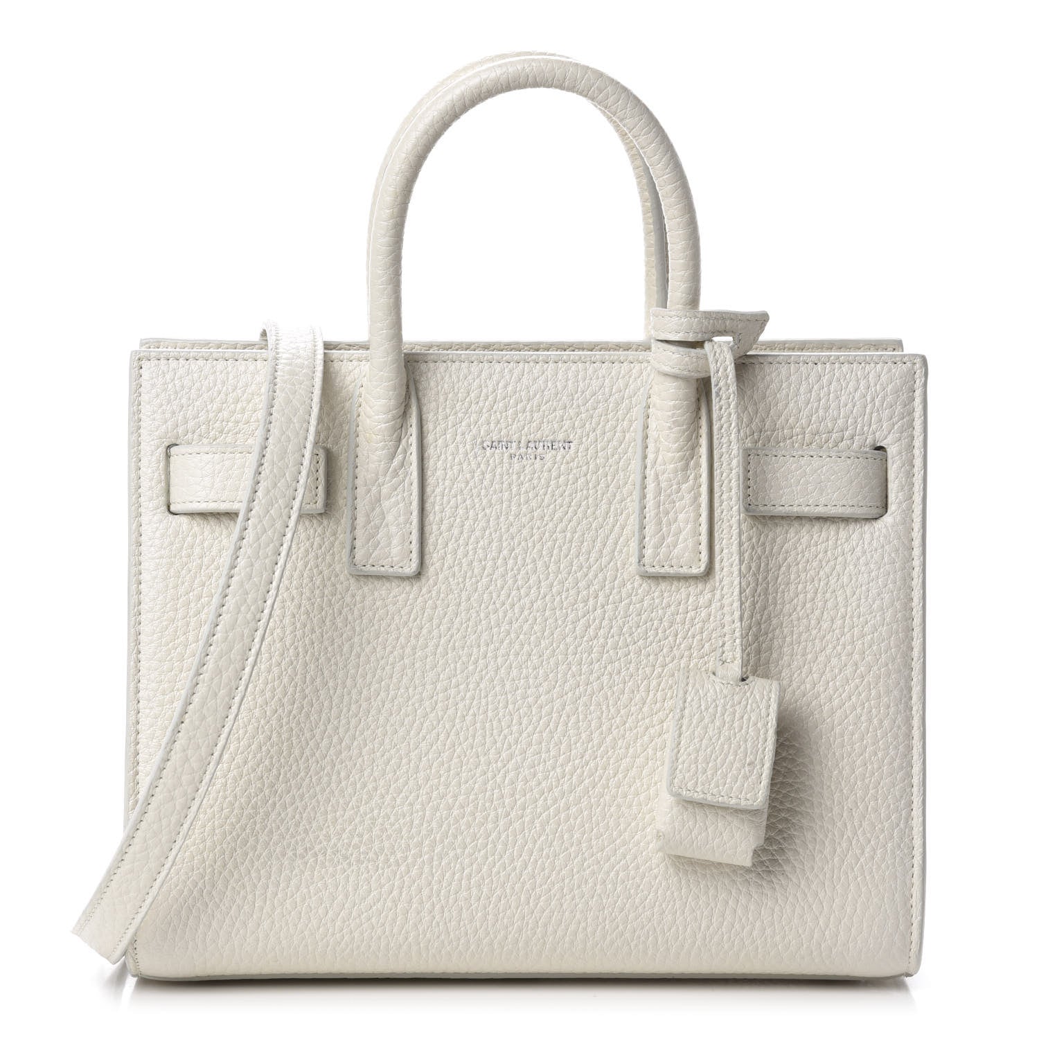 Saint Laurent Grained Calfskin Nano Sac de Jour Dove White 1 of 9