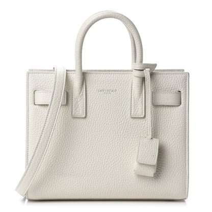 Saint Laurent Grained Calfskin Nano Sac de Jour Dove White 1 of 9