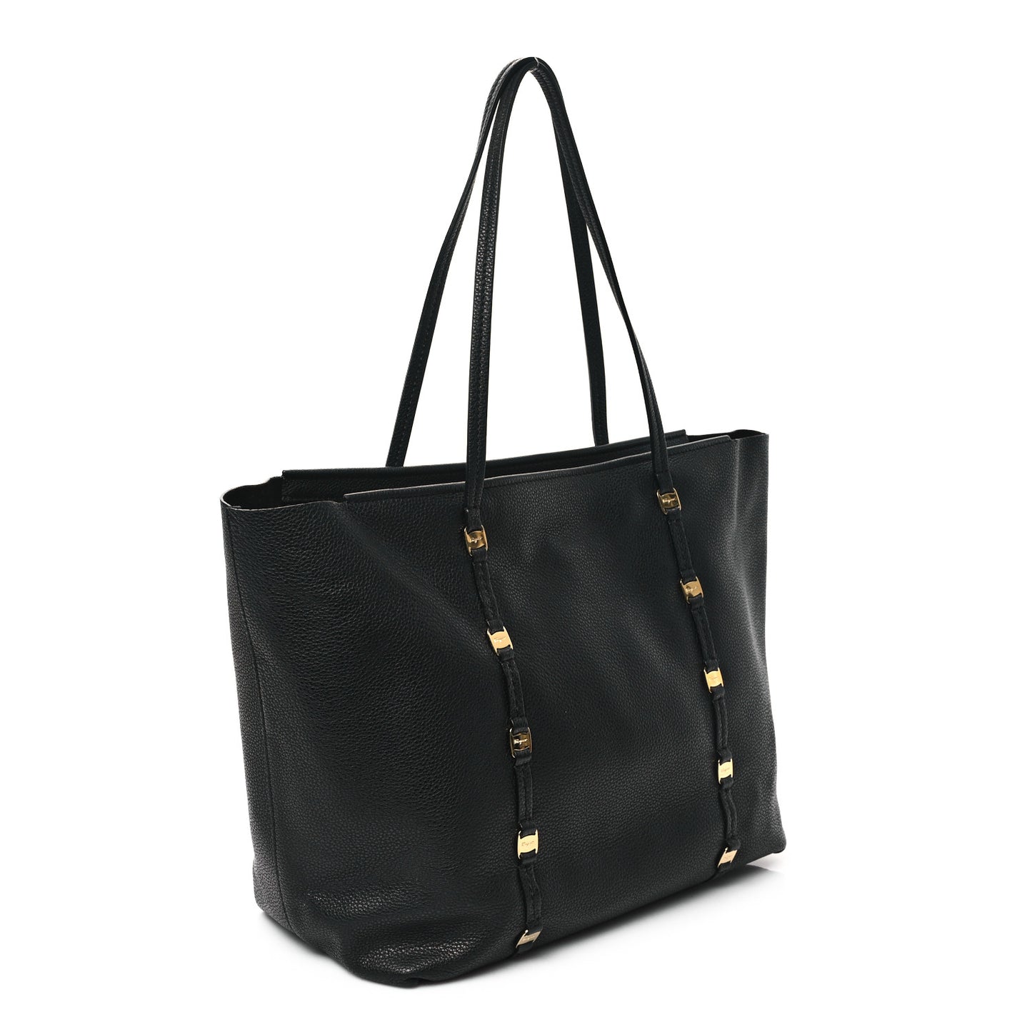 Grained Calfskin Emotion Tote Black