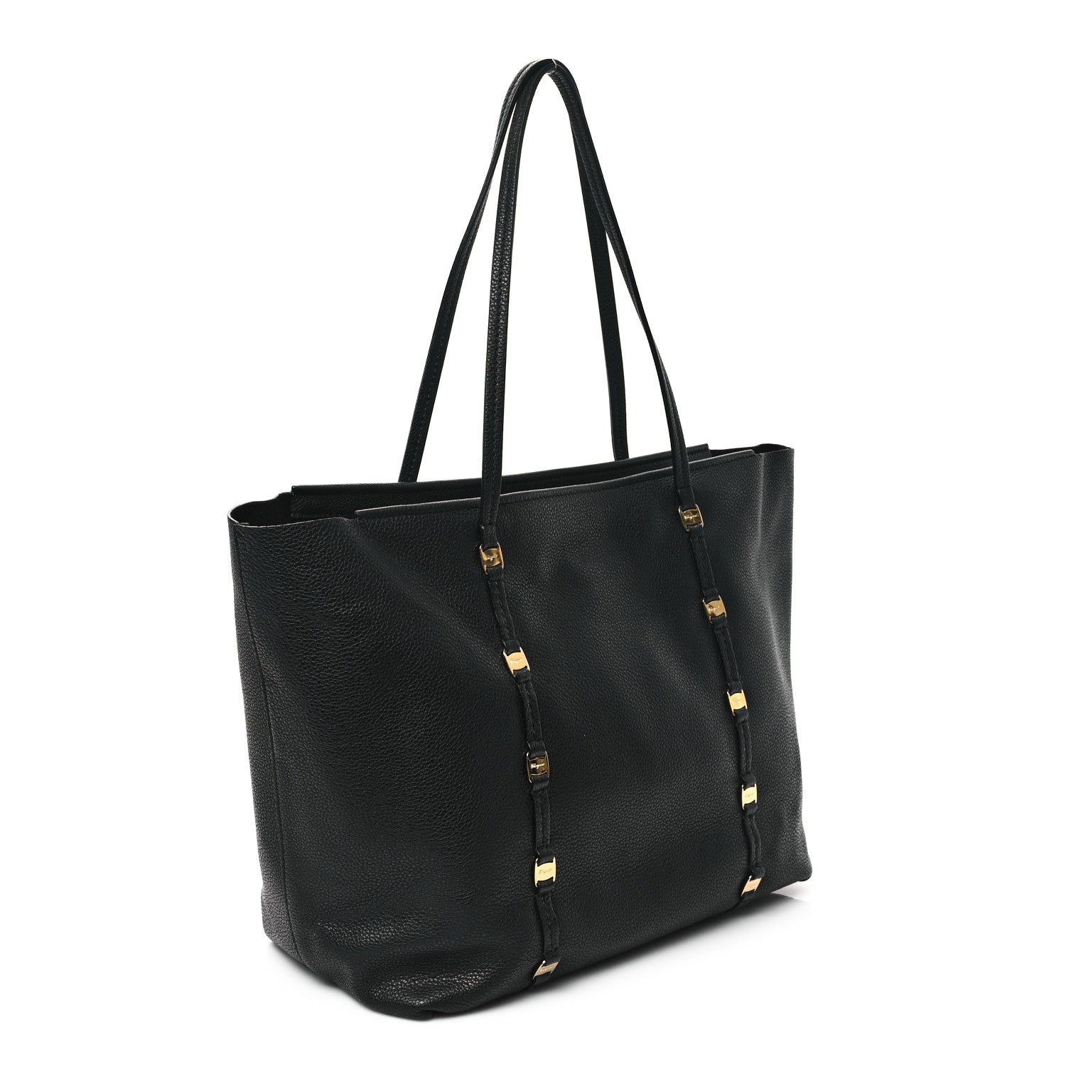 Salvatore Ferragamo Grained Calfskin Emotion Tote Black 2 of 9
