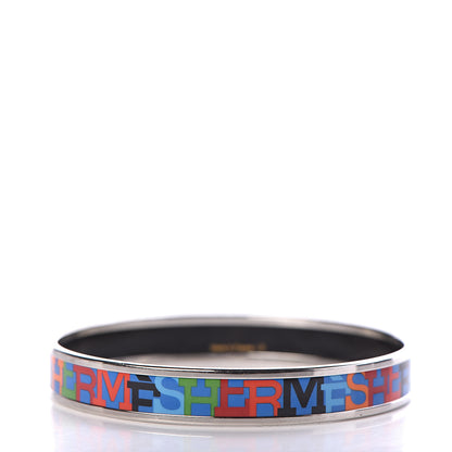 Hermes Enamel Printed Narrow Capitales Bracelet 70 3 of 5