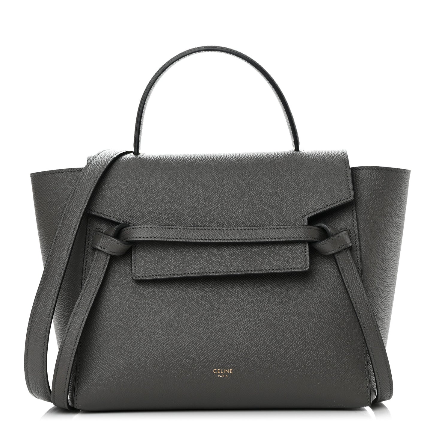 Baby Grained Calfskin Micro Belt Bag Grey