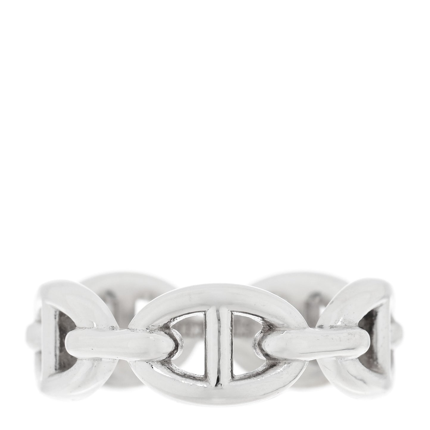 Sterling Silver PM Chaine d'Ancre Enchainee Band Ring 53 6.5