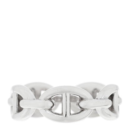 Hermes Sterling Silver PM Chaine d'Ancre Enchainee Band Ring 53 6.5 1 of 5