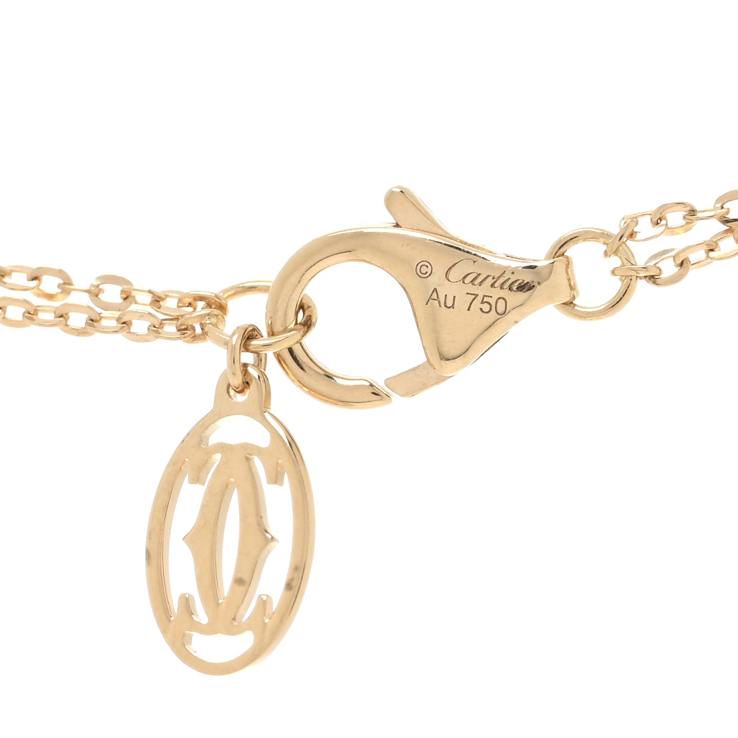 18K Pink Yellow White Gold Trinity Double Chain Pendant Necklace