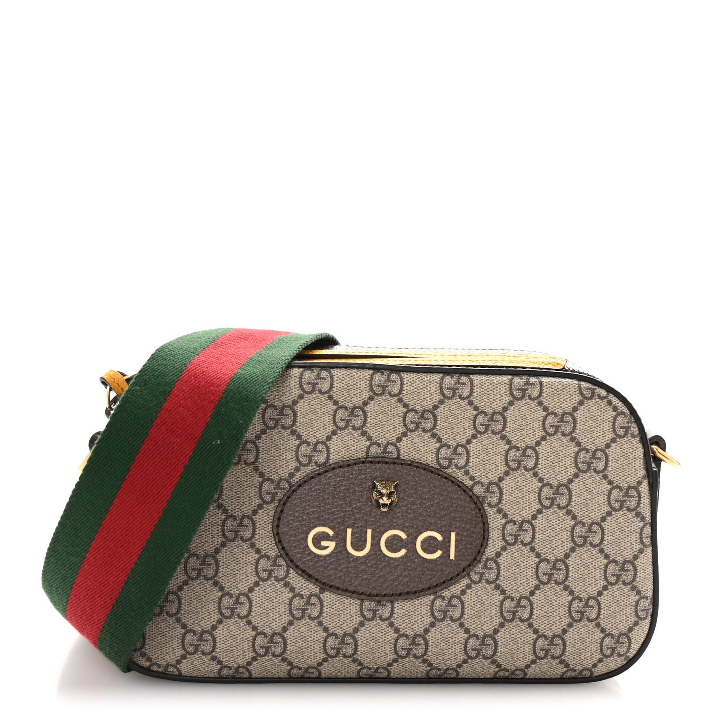 GG Supreme Monogram Web Neo Vintage Shoulder Bag Beige New Acero Crop