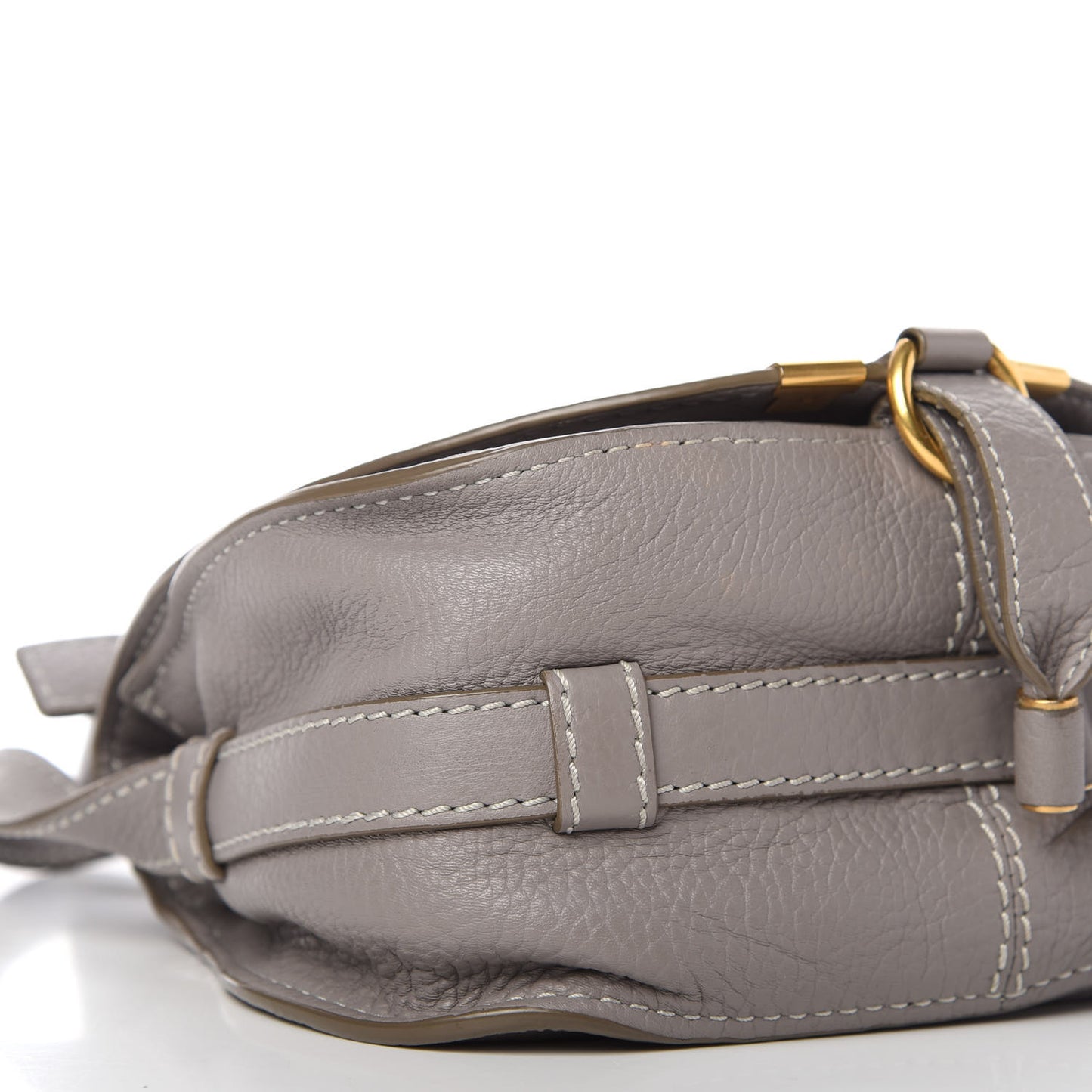 Calfskin Mini Marcie Round Crossbody Bag Cashmere Grey