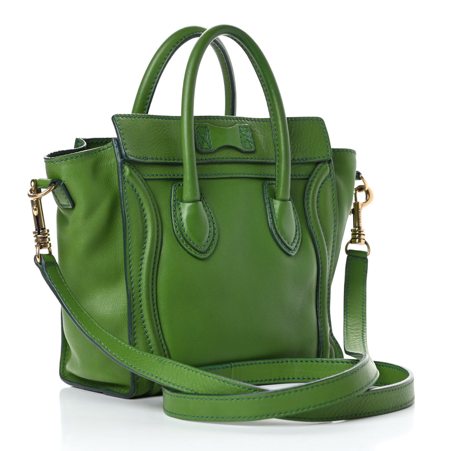 Smooth Calfskin Nano Luggage Grass Green
