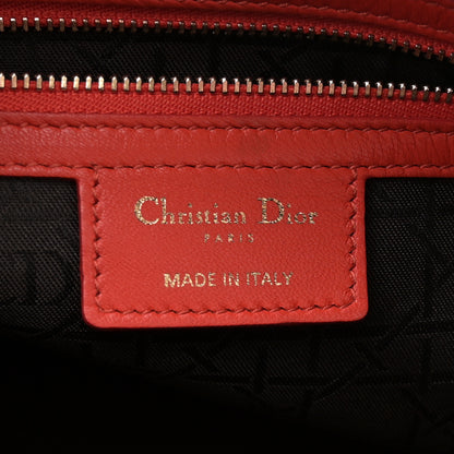 Christian Dior Lambskin Cannage Large Lady Dior Orange 6 of 13