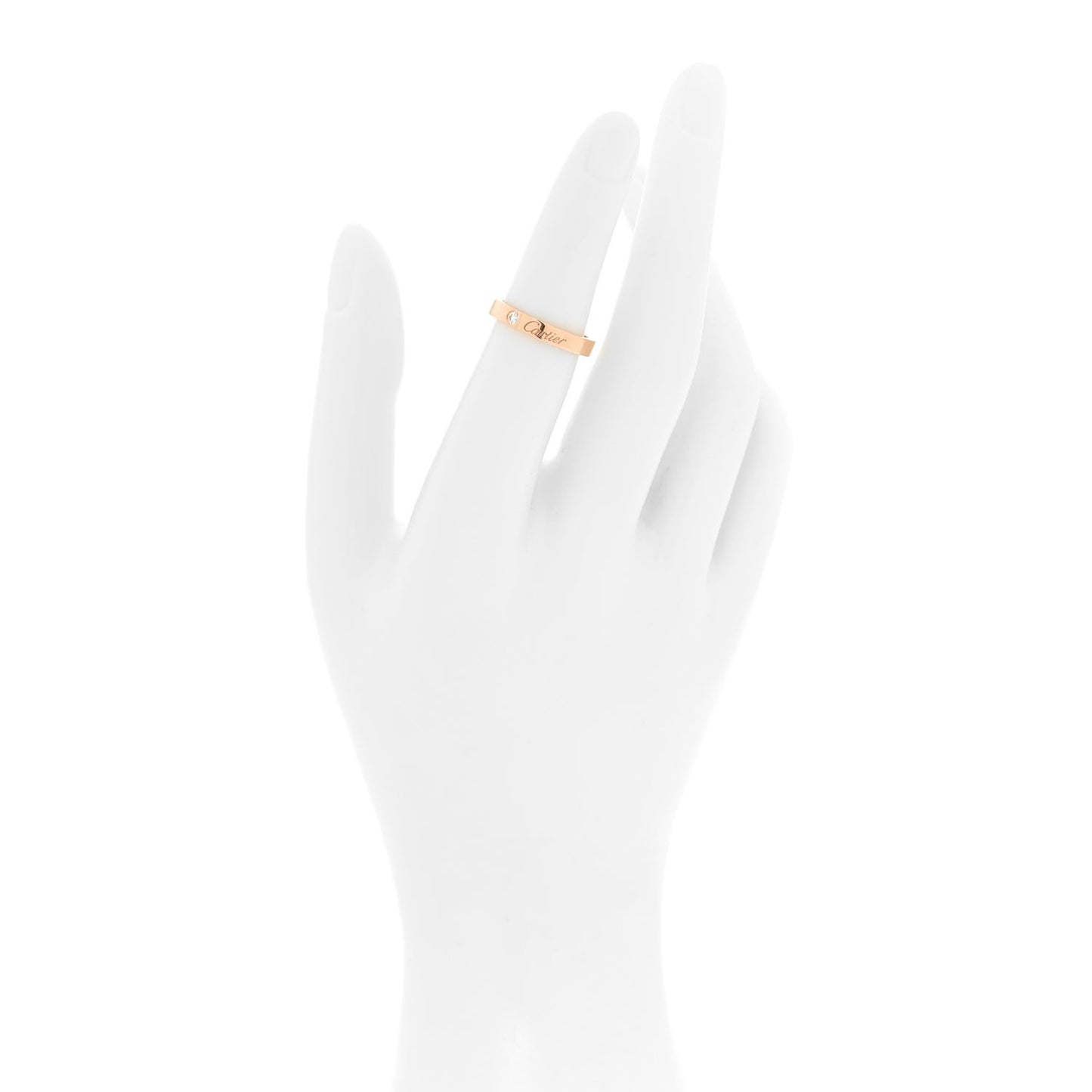 18K Pink Gold Diamond 3mm C De Cartier Wedding Band Ring 50 5.25