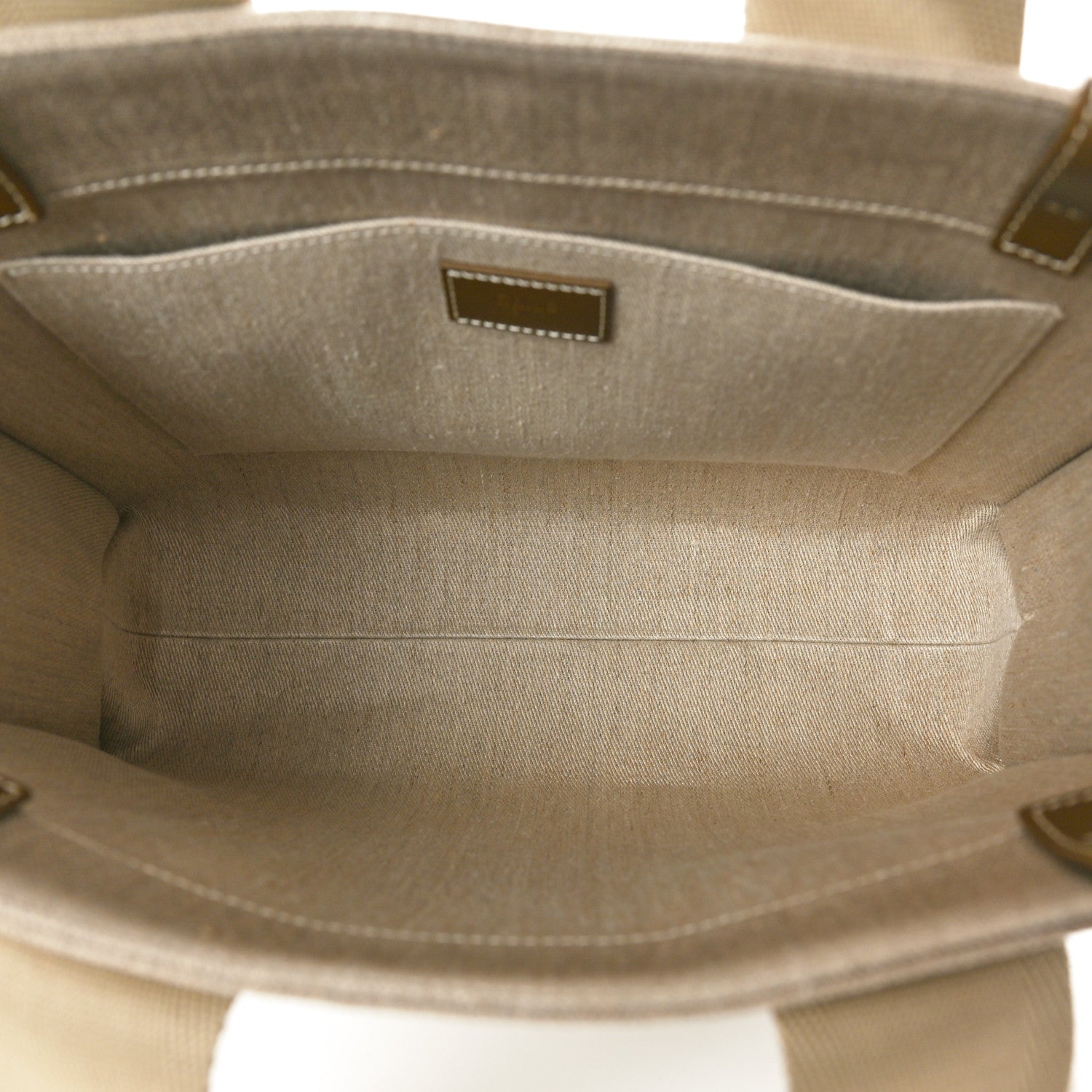 Chloe Linen Calfskin Medium Woody Ribbon Tote Bronze Brown 4 of 9