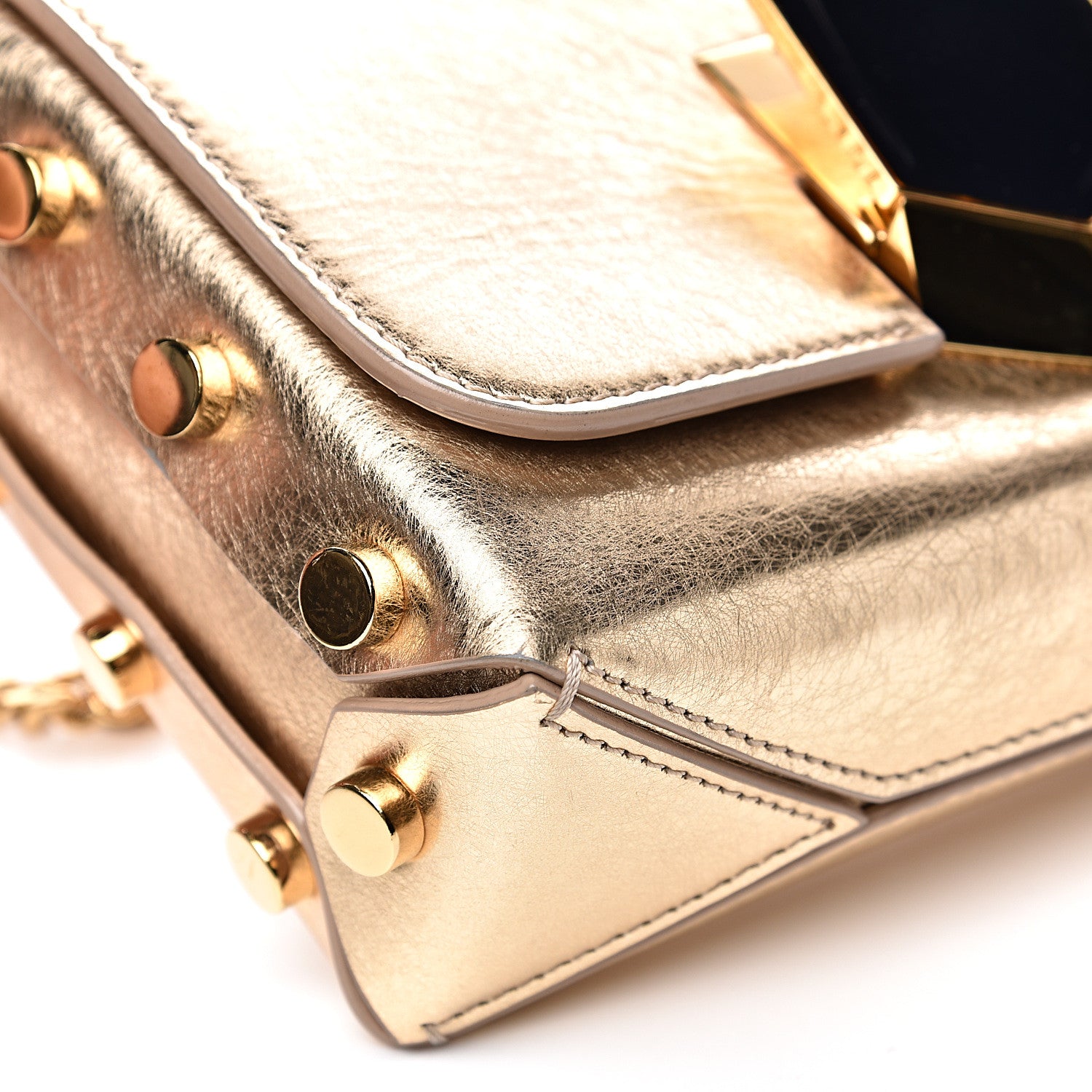 Jimmy Choo Metallic Calfskin Lockett Petite Shoulder Bag Gold 6 of 10