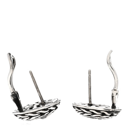 John Hardy Sterling Silver Classic Chain Round Hammered Stud Earrings 3 of 4