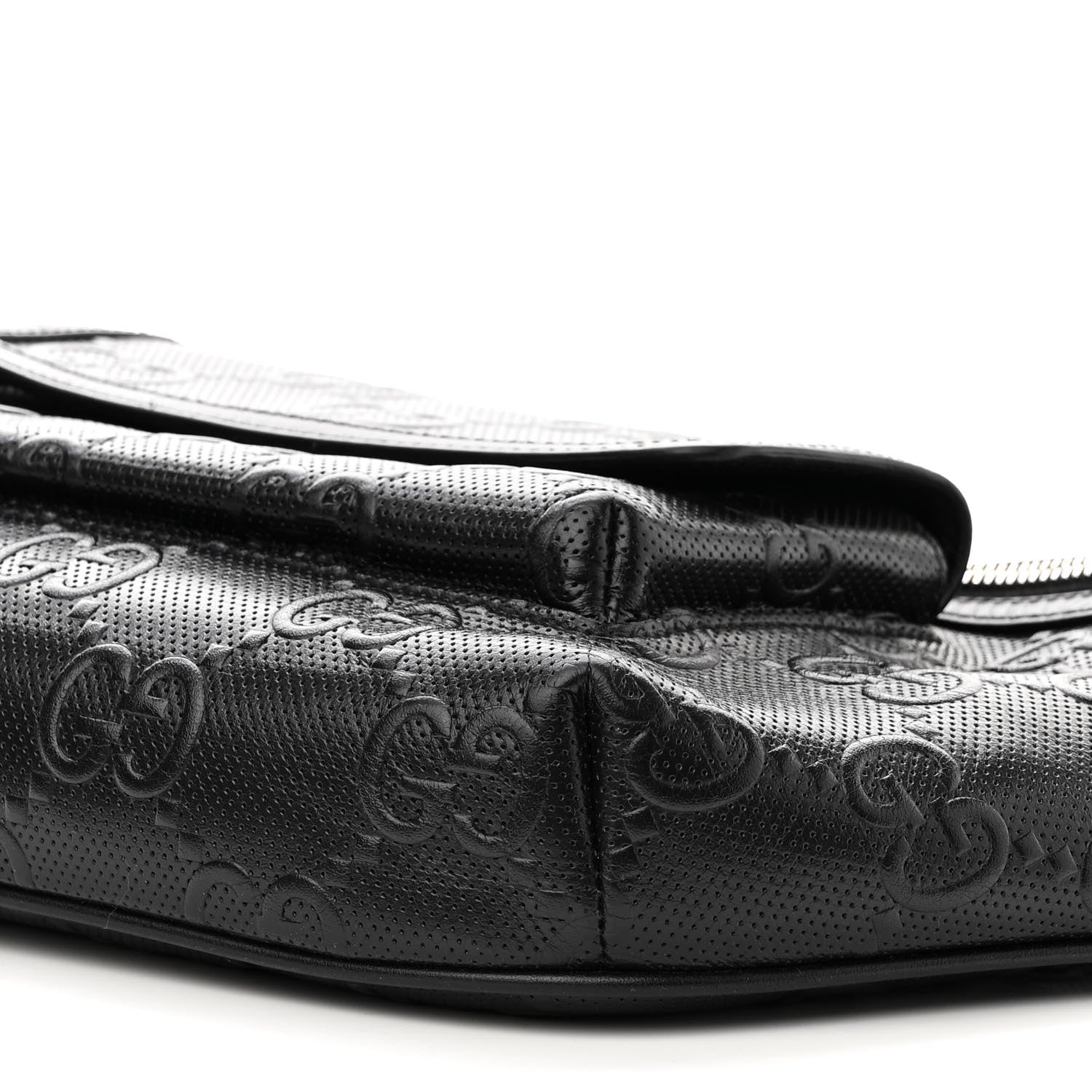 Gucci Calfskin GG Tennis Embossed Pocket Belt Bag Black 10 of 12