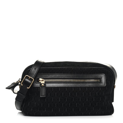 Saint Laurent Suede Monogram All Over Camera Bag Black 1 of 11