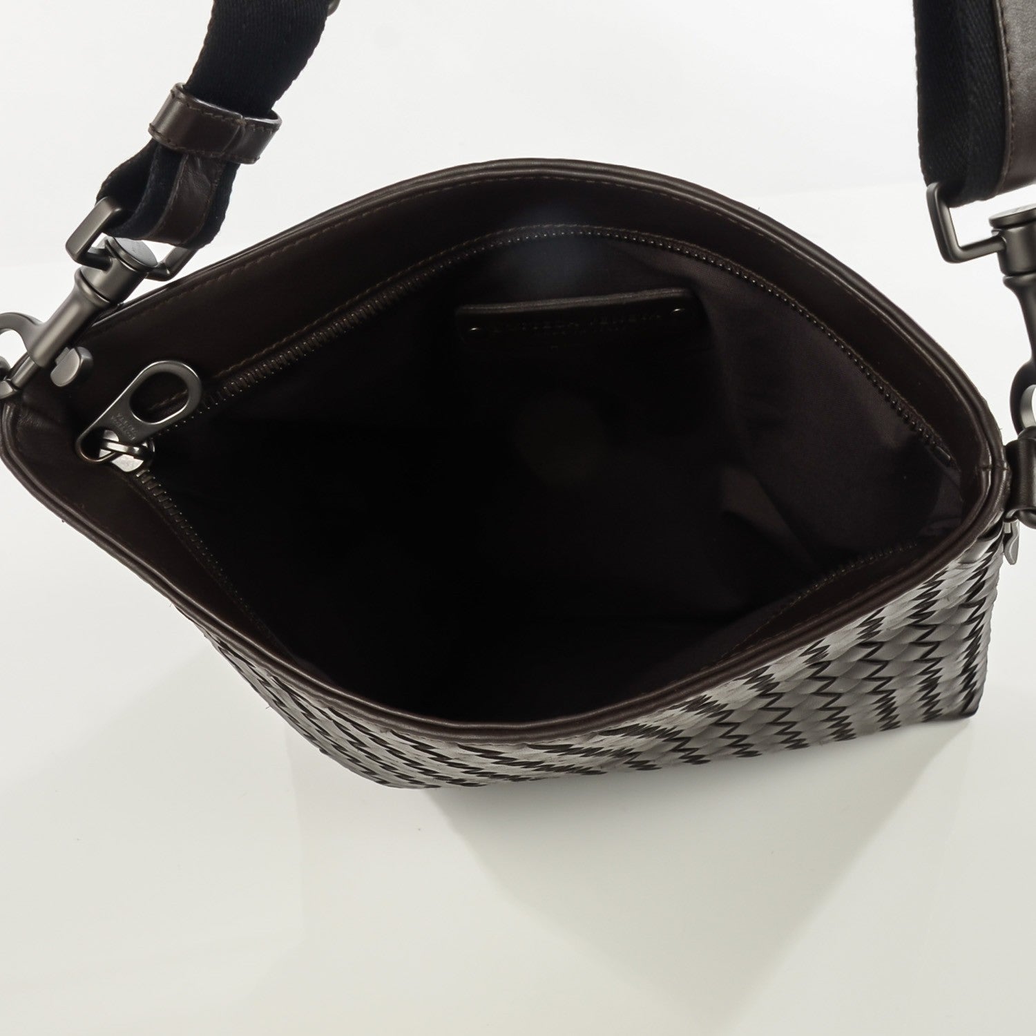 Bottega Veneta Calfskin Intrecciato VN Small Messenger Bag Ebano 9 of 9