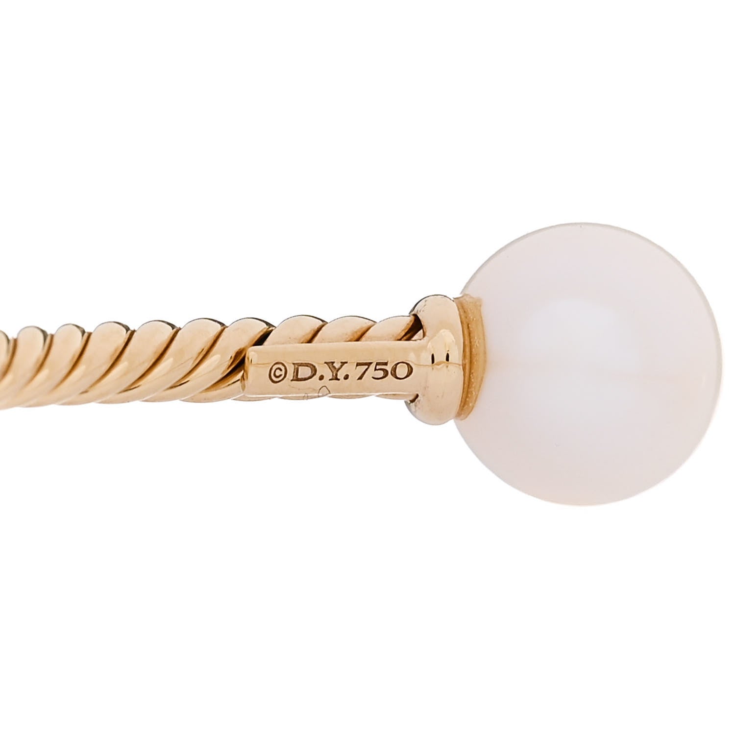 David Yurman 18K Yellow Gold Pearl 8.5mm Solari Bracelet 3 of 4