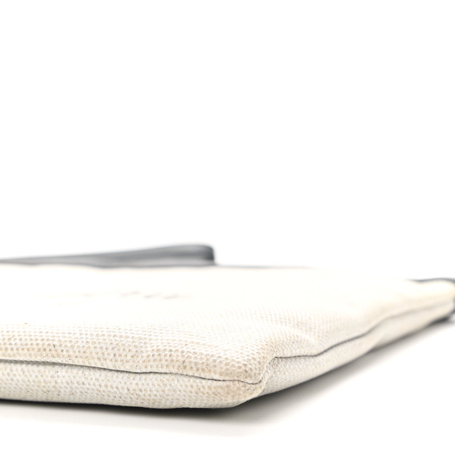 Saint Laurent Linen Canvas Rive Gauche Zipped Pouch Optic White 9 of 10