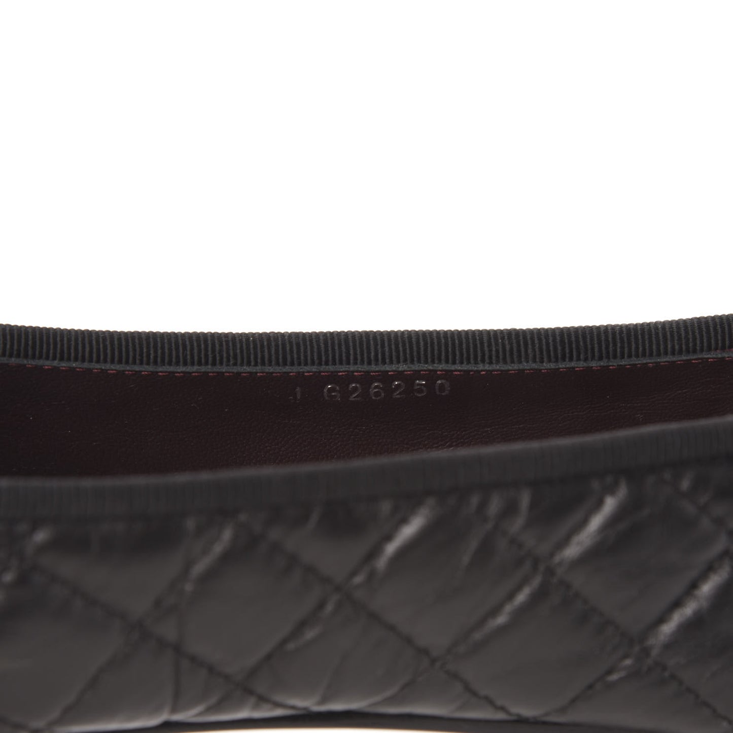 Aged Calfskin Quilted Cap Toe Ballerina Flats 41 Black