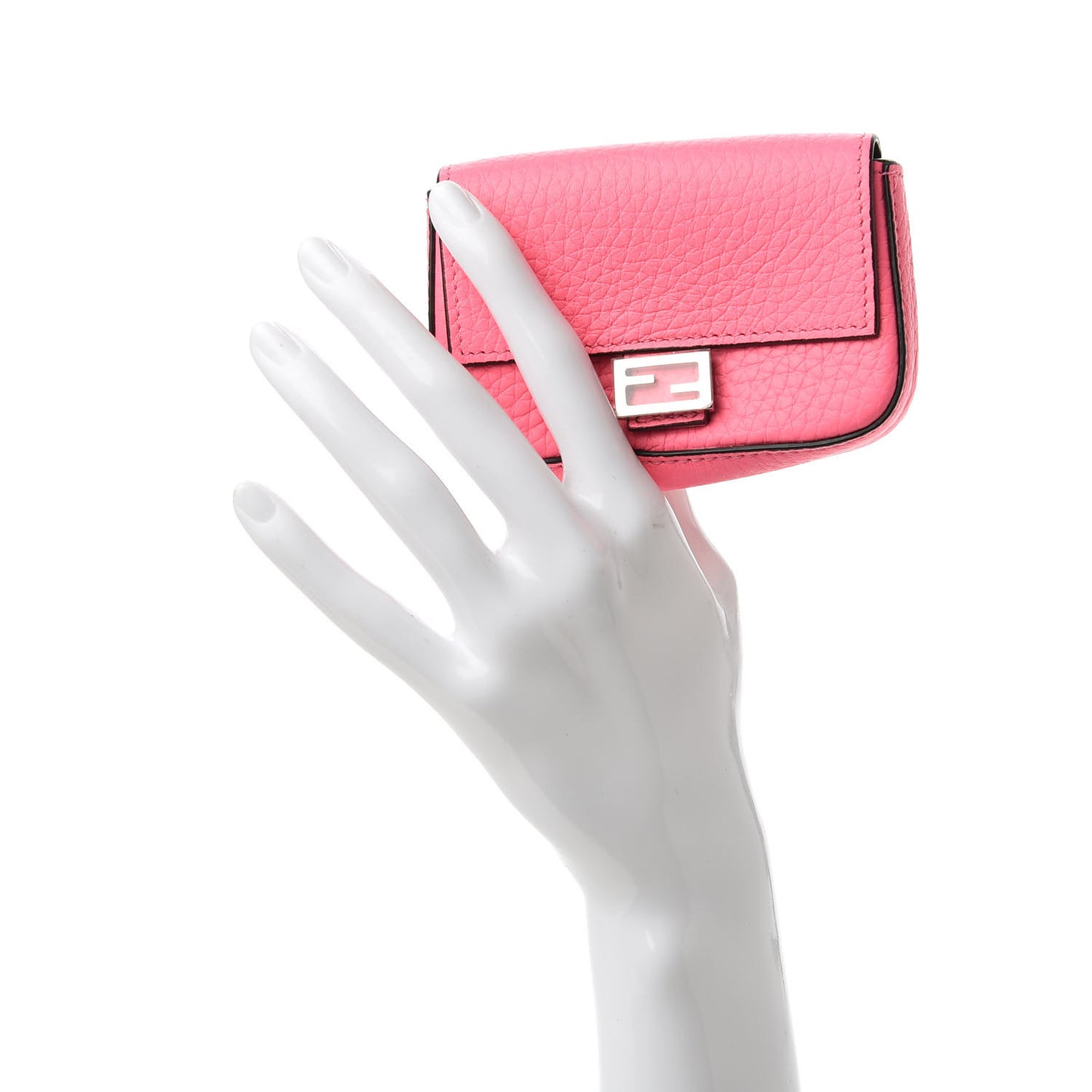 Cuoio Romano Micro Baguette Charm Rosa Fluo