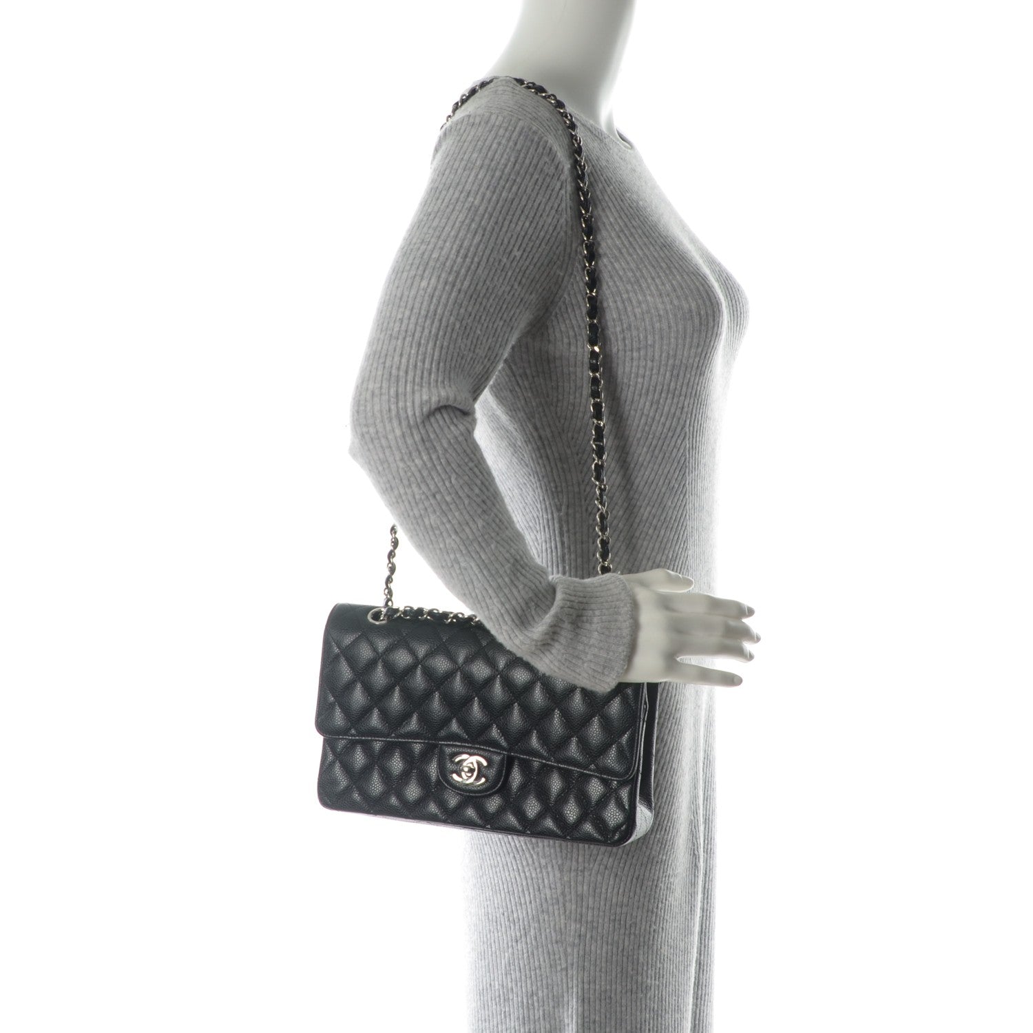 Chanel Caviar Quilted Medium Double Flap Black 2 of 7