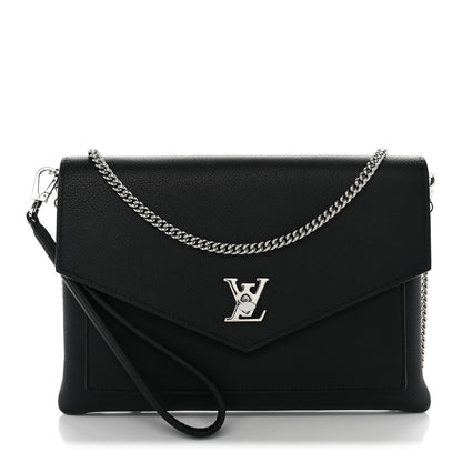 Louis Vuitton Soft Calfskin My Lockme Chain Pochette Black 1 of 9