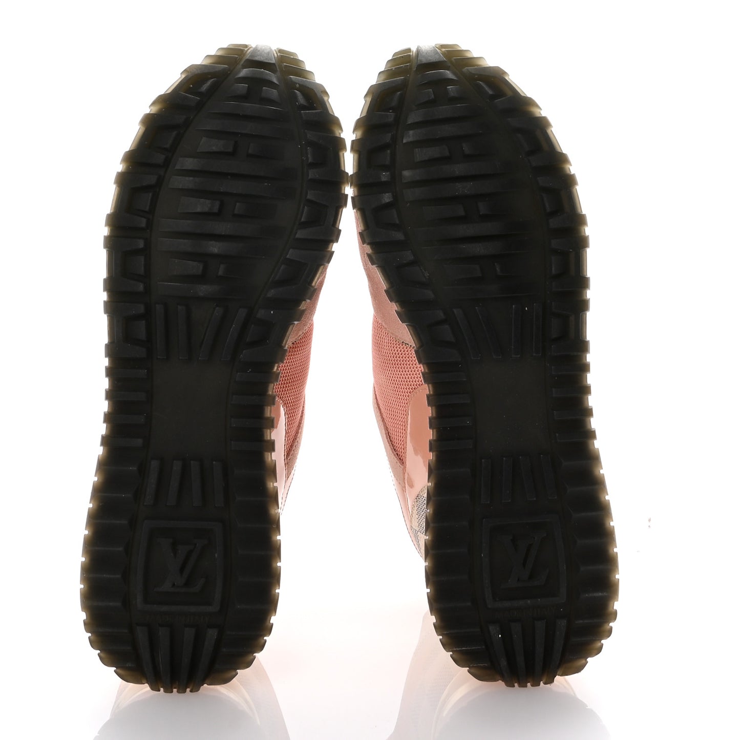 Suede Damier Azur Run Away Sneakers 37 Pink