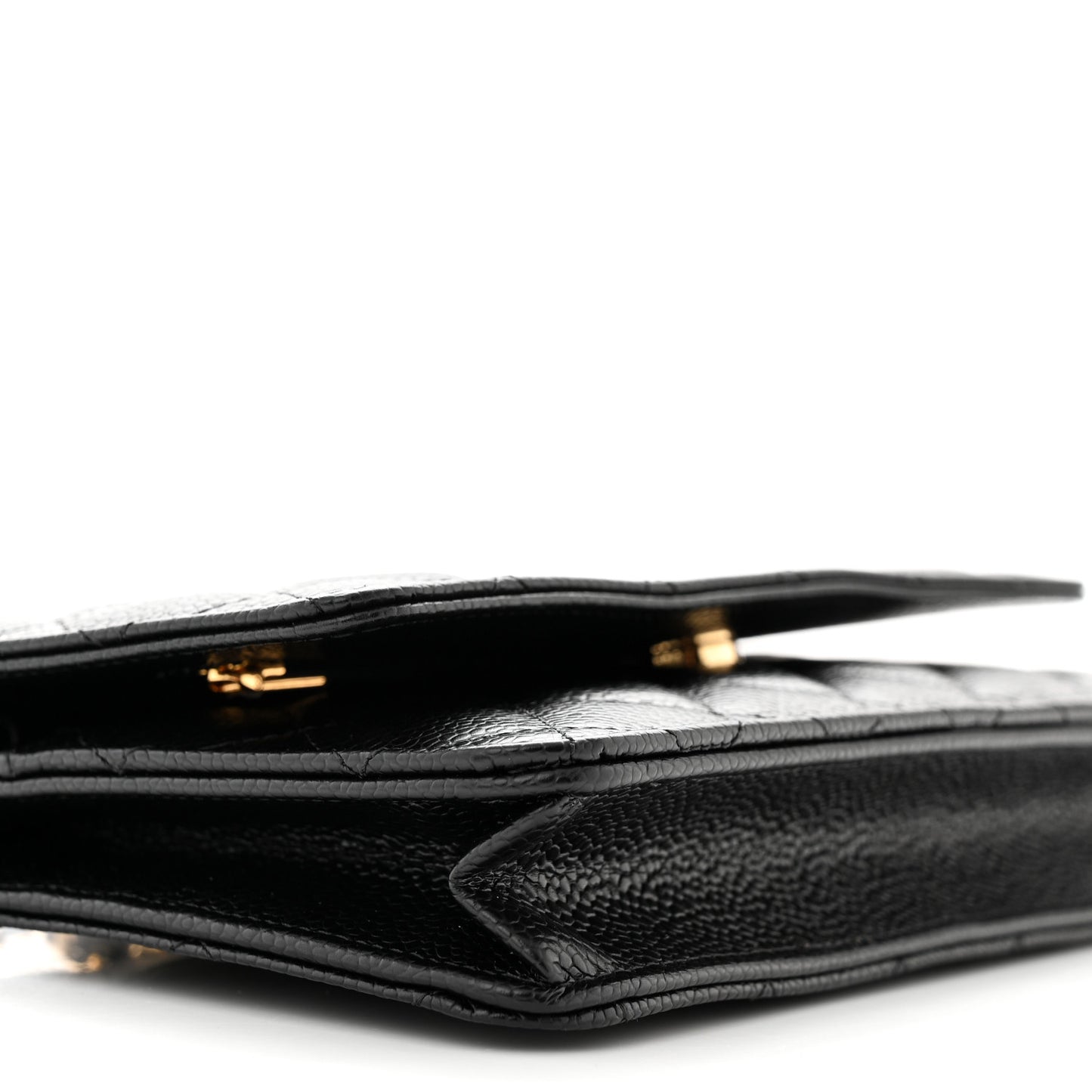 Caviar Quilted Wallet on Chain WOC Black