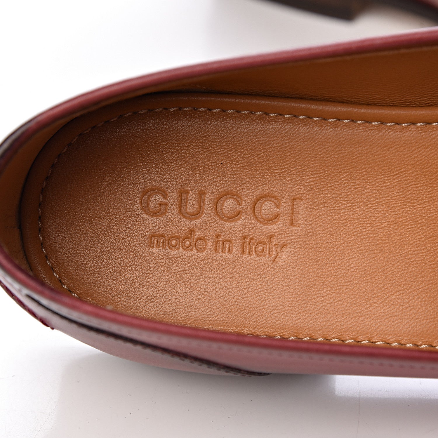 Gucci Calfskin Horsebit Mens Jordaan Loafers 9 Strong Red 5 of 11