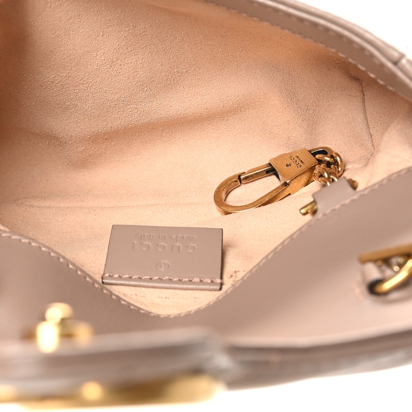 Calfskin Matelasse Super Mini GG Marmont Shoulder Bag Porcelain Rose