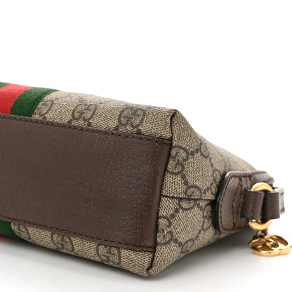 Gucci GG Supreme Monogram Textured Dollar Calfskin Web Small Ophidia Dome Shoulder Bag Beige Ebony New Acero 10 of 10