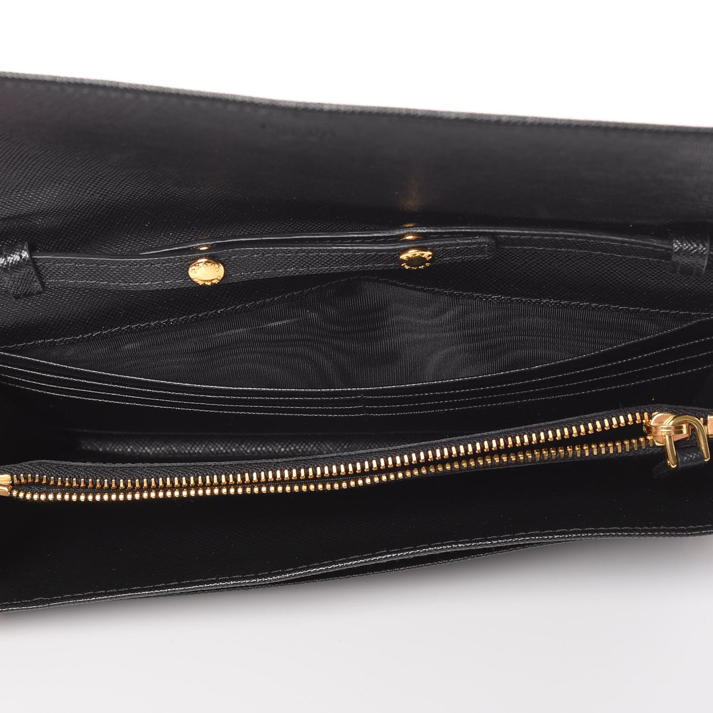 Saffiano Metal Oro Chain Wallet Nero Black