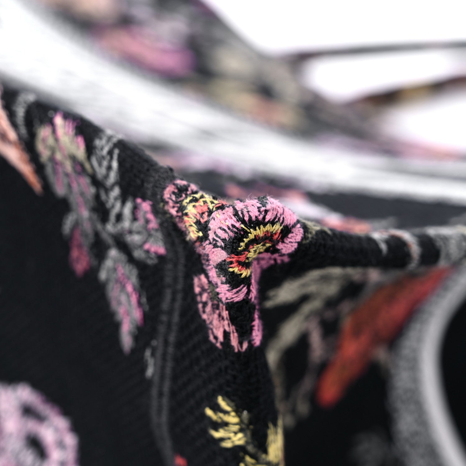 Christian Dior Canvas Embroidered Large Book Tote Black Multicolor 9 of 11