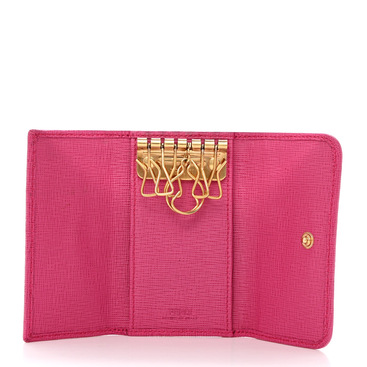 Fendi Zucca Spalmati Vitello Elite 6 Key Holder Tobacco Ciclamino 5 of 10