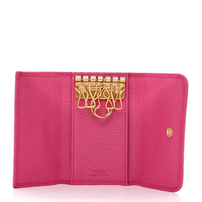 Fendi Zucca Spalmati Vitello Elite 6 Key Holder Tobacco Ciclamino 5 of 10