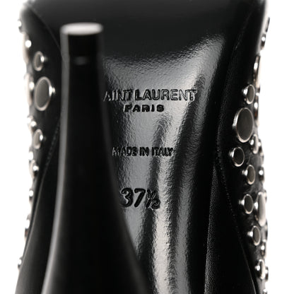 Saint Laurent Vertigo Stella Calfskin Nikel Palladio Kiki 110 Studded Over The Knee Boots 37.5 Black 7 of 8