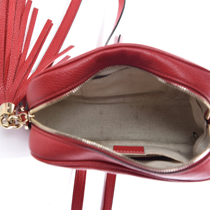 Gucci Pebbled Calfskin Small Soho Disco Bag Tabasco Red 7 of 16
